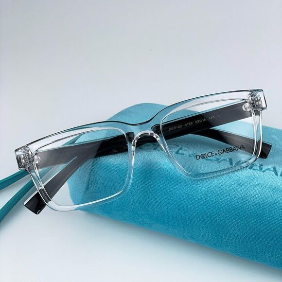 NEW D&G DG5102 3133 Crystal Black Rectangle Men Eyeglasses - Picture 2 of 12